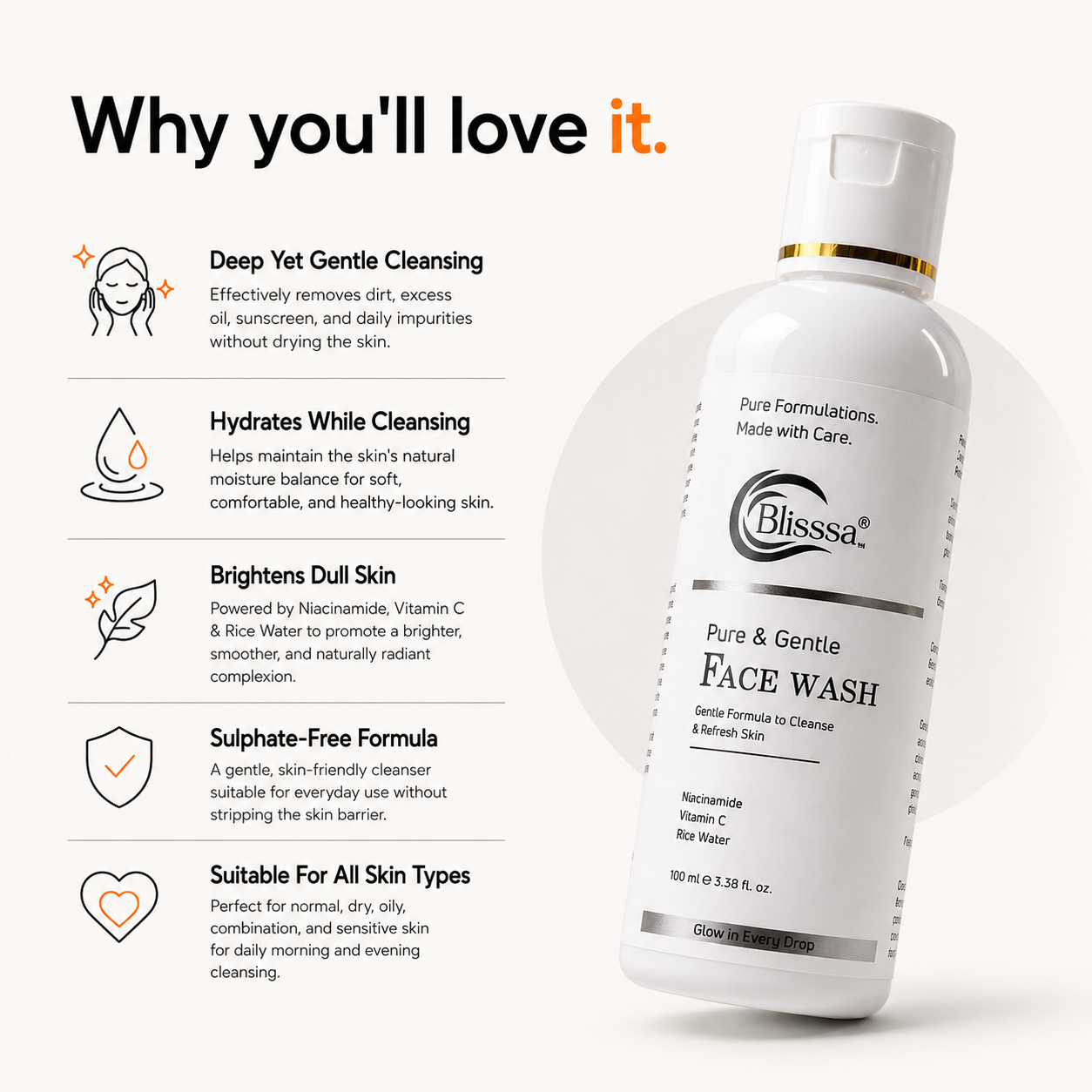Blisssa Pure & Gentle Face Wash 100 ml