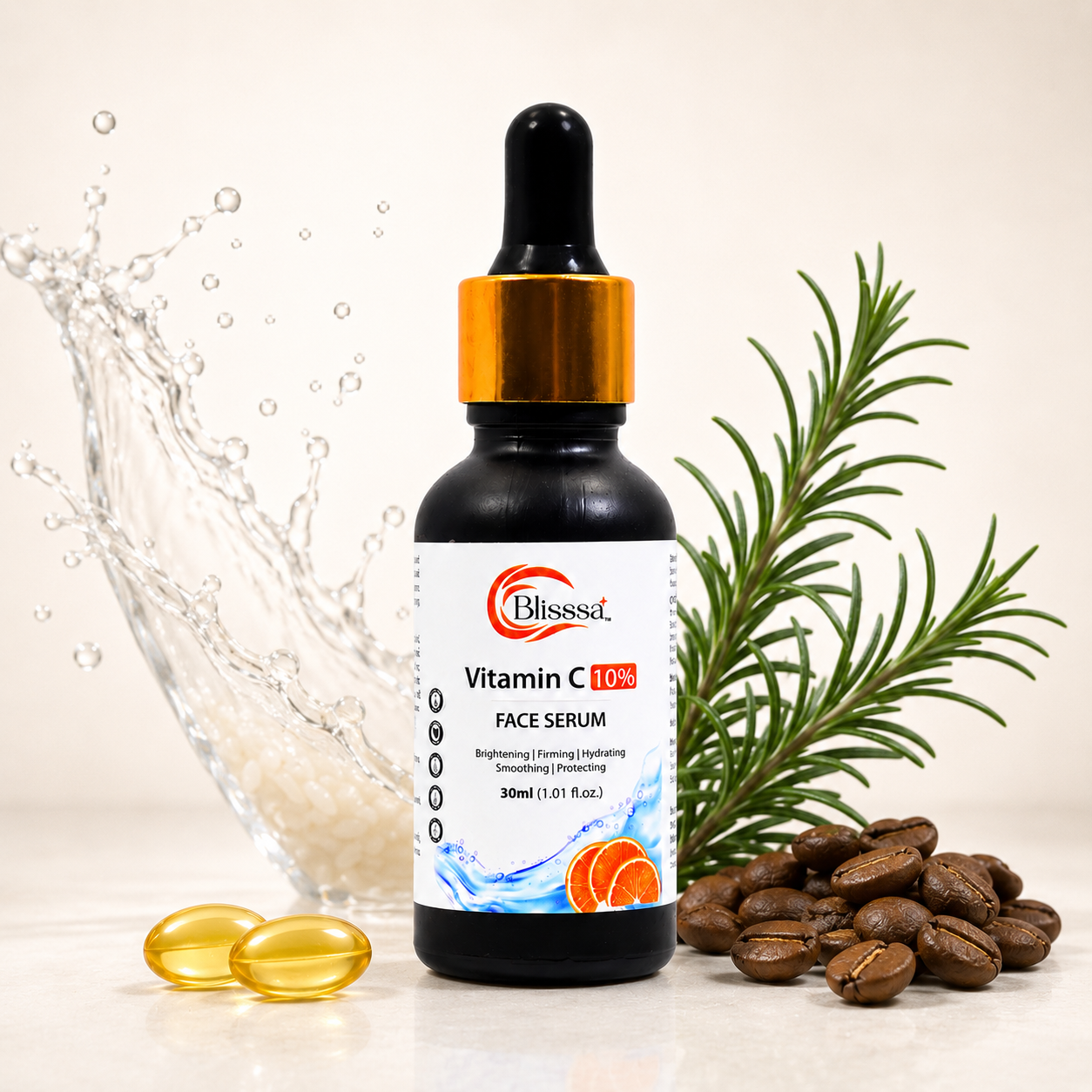 Blisssa Brightening 10% Vitamin C Face Serum for All Skin Types | 30 ml