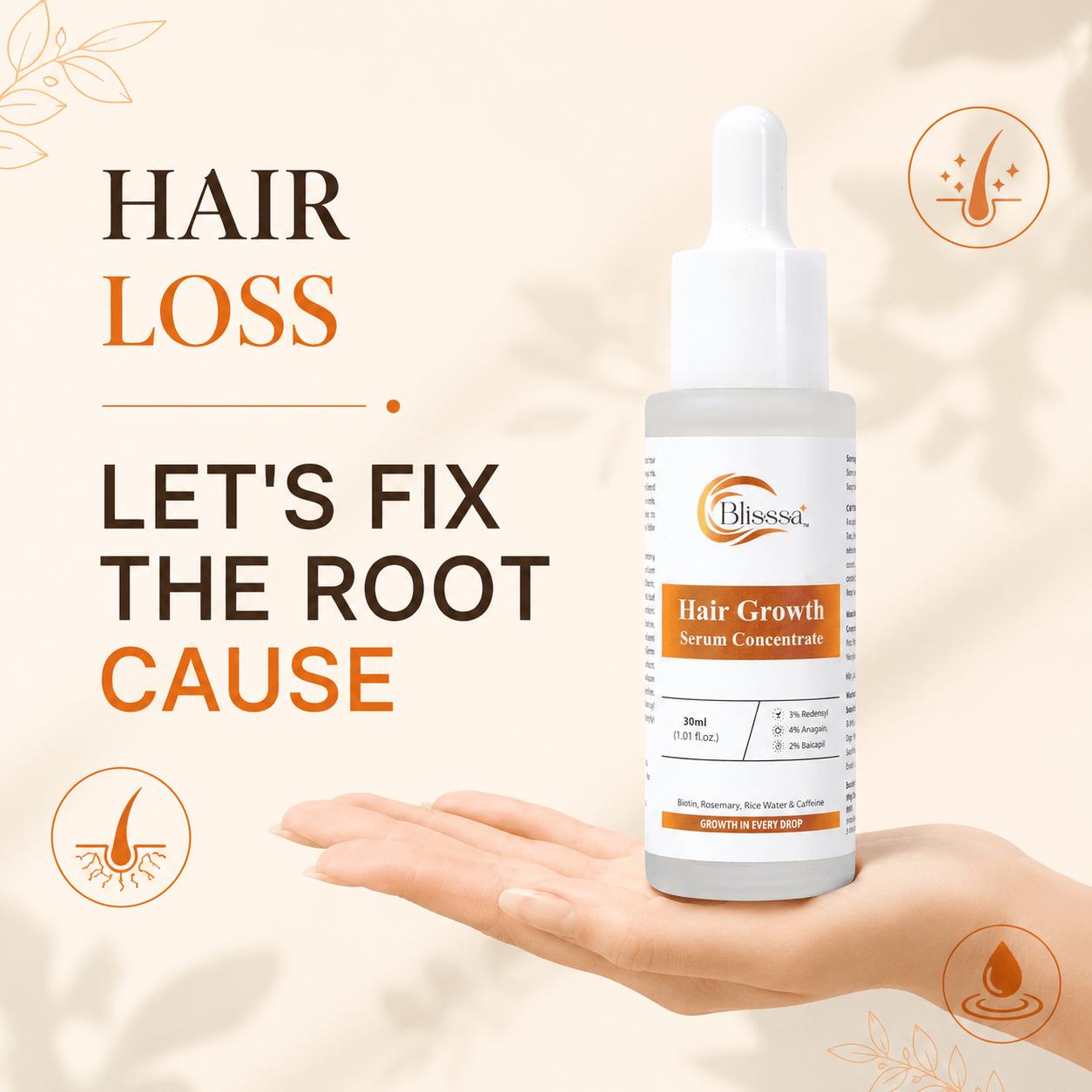 Blisssa Rosemary Advanced Hair Growth Serum 30 ml