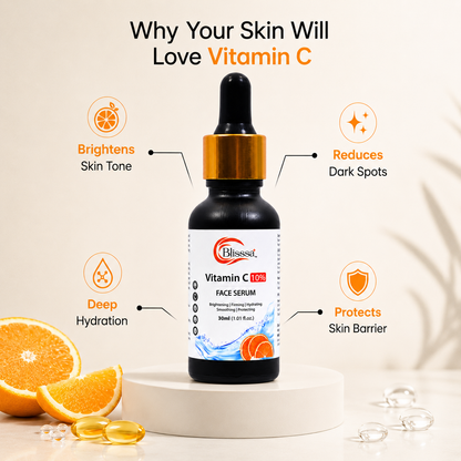 Blisssa Brightening 10% Vitamin C Face Serum for All Skin Types | 30 ml