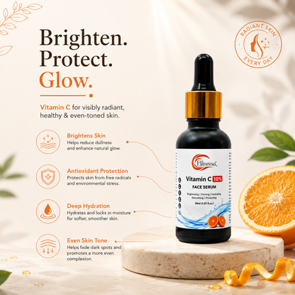 Blisssa Brightening 10% Vitamin C Face Serum for All Skin Types | 30 ml